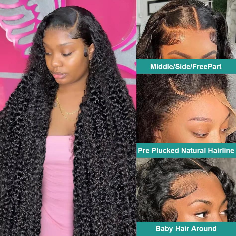 34 38 Inch Deep Wave Transparent Lace Frontal Wig Human Hair 13x4 13x6 Water Curly Wave Lace Frontal Remy Hair Wigs For Women Dealsforyoudays TikTokShopBlackFriday