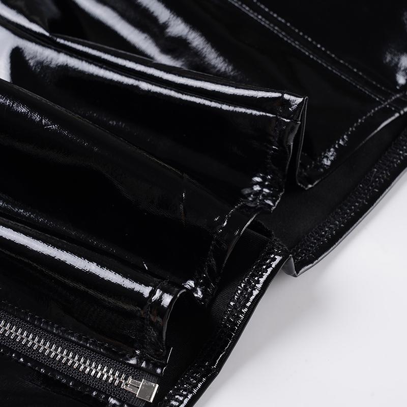 Street Fashion V Neck Fitted PU Leather Backless Top, Casual Sleeveless Cropped, Sexy Halter Short Nightclub Party Style Women's Sleeveless Vest