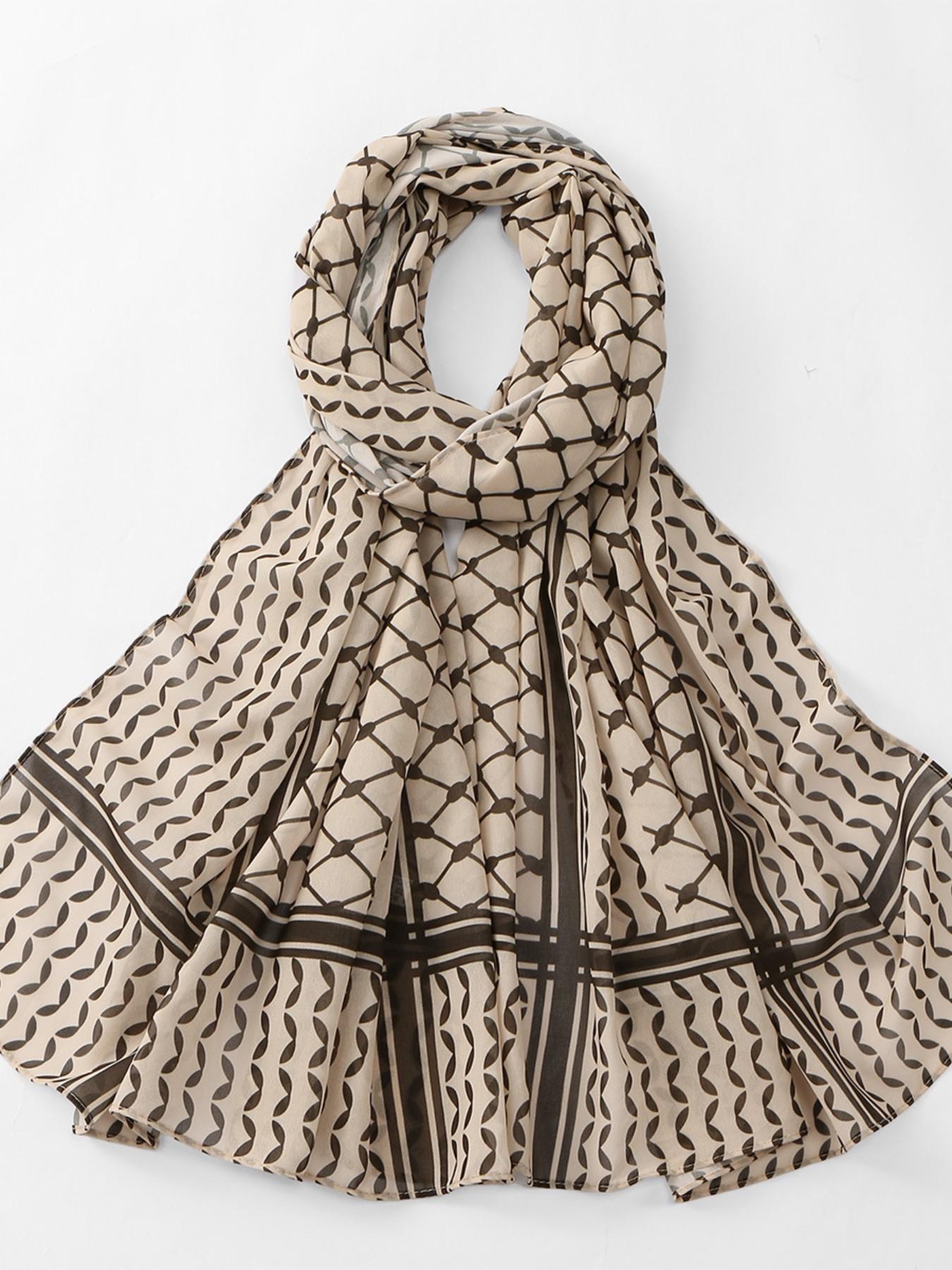 1pcs Bestselling New Pearl Chiffon Print Women's Headscarf, Dubai Turkish Palestine Arab Scarf, Fashionable and Stylish Accessory