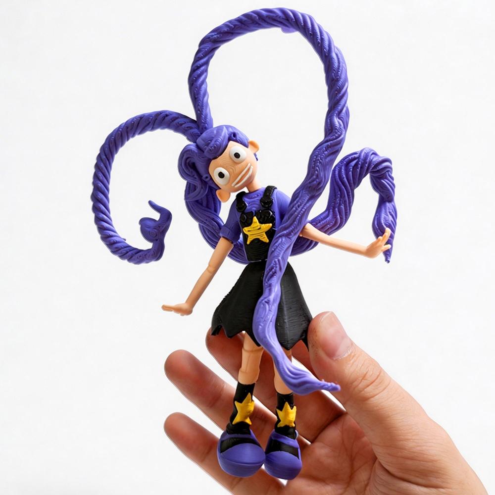 New 2026 Popular Horror Monster Game 3D Action Figures ,Creepy Purple-haired Twin-tailed Girl Model, Articulated Action Figure, Must-have Collectible for Horror Game Lovers, home decorations