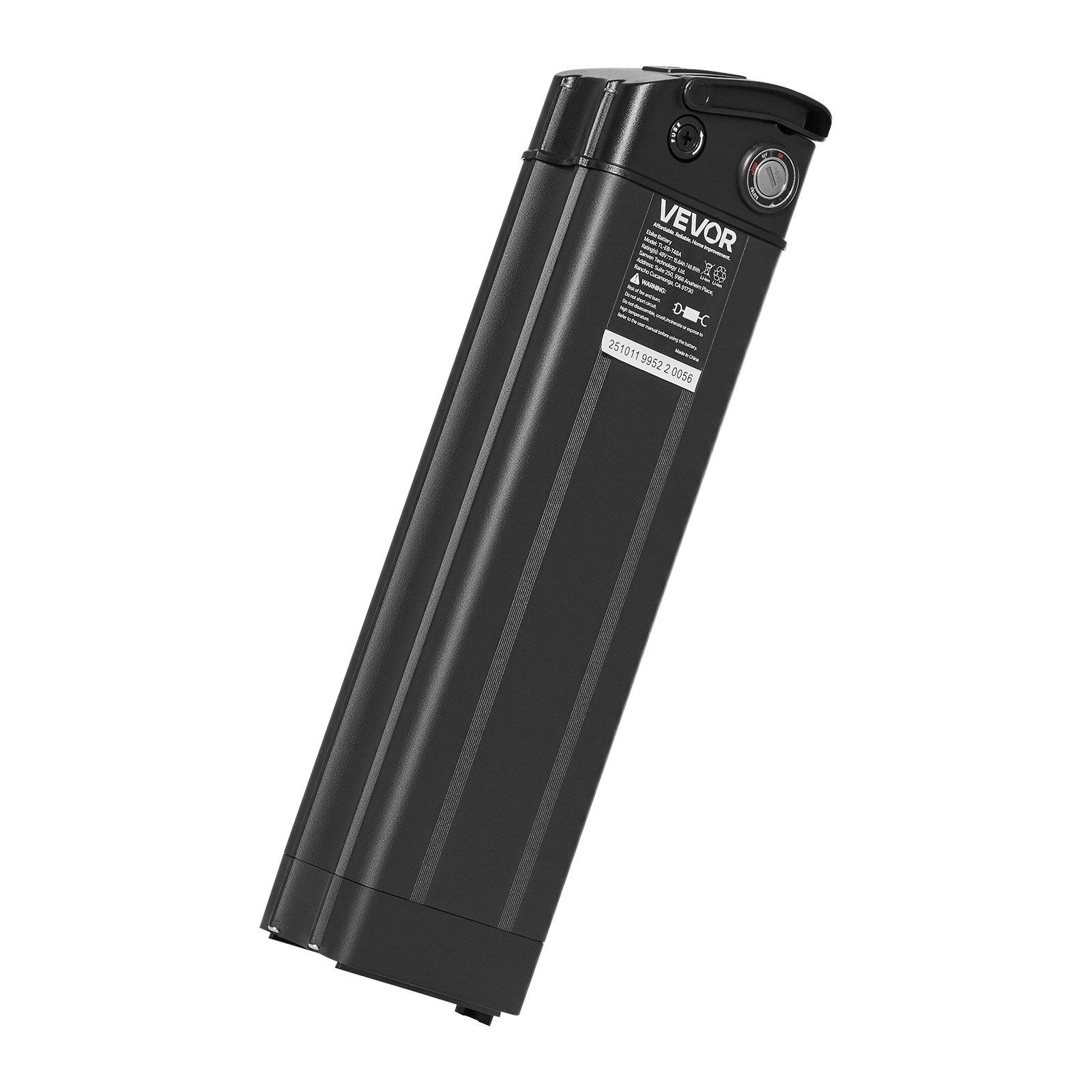 VEVOR Ebike Battery, 48V 15.6Ah Electric Bike Lithium Battery Pack with BMS, 3A Charger and Lock for 1000W E-Bike Motor, Detachable Electric Bicycle Replacement Kit with Indicator & Discharge Socket VEVOR Ebike Battery, 48V 15.6Ah Electric Bike Lithium Battery Pack with BMS, 3A Charger and Lock for 1000W E-Bike Motor, Detachable Electric Bicycle Replacement Kit with Indicator & Discharge Socket