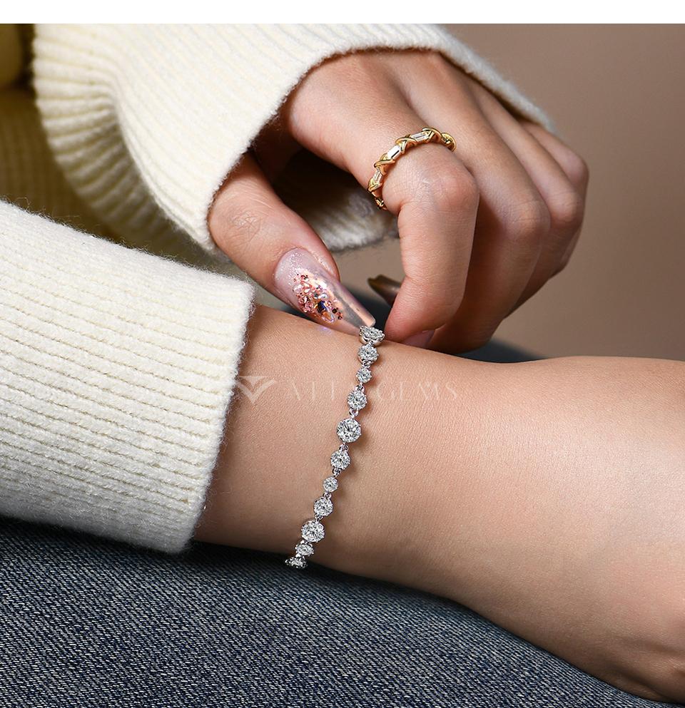 Gorgeous Synthetic Moissanite Tennis Bracelet for Women Birthday Party Anniversary Gift B022 SpringStatements