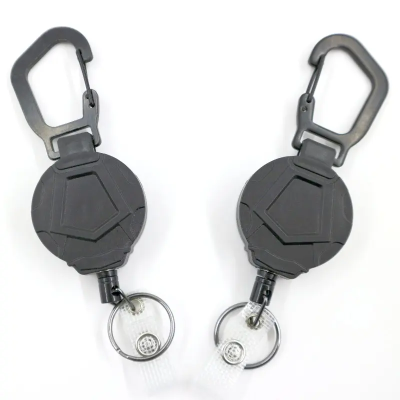 Heavy Duty 1.0mm Steel Cable Retractable Badge Reel, High Tension Retractable Car Key Holder for Outdoor Mountaineering Use