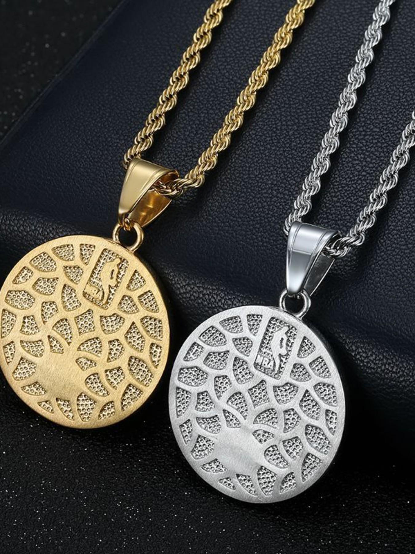 Titanium Steel Philadelphia 76ers Team Rhinestone Pendant Necklace, Vacuum Plated Hip Hop Style, Unique Personalized Jewelry