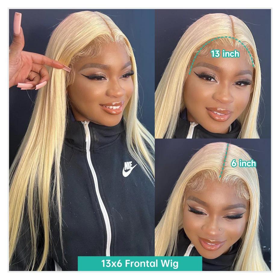 [26 Inch Only $139] STERLY 250% Density #613 Blonde 13x6 Long Straight Full Lace Frontal Body Wave Wigs Fashion Color blonde Wig Smooth HD Transparent Lace Front Wig