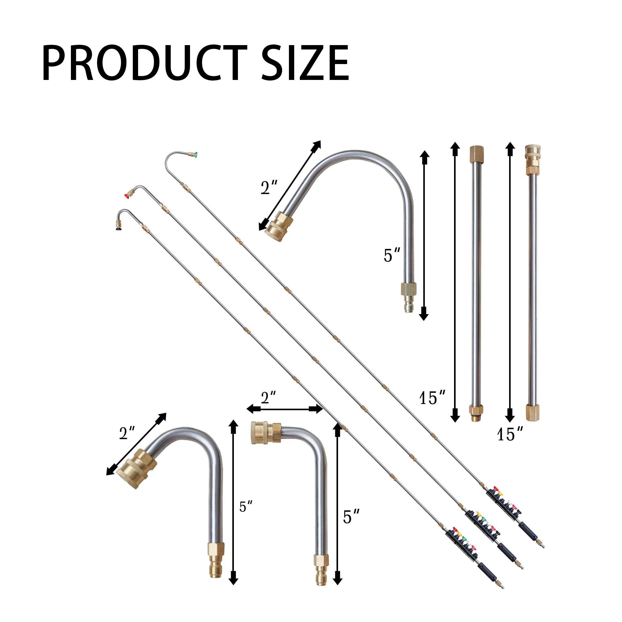 Pressure Washer Extension Wand, 10 Pack Power Washer Lance with 5 Atomization Nozzle Tips,1 Gutter Cleaner Attachment Curved Rod, 1/4" Quick Connect, 4000 PSI Pressure Washer Extension Wand, 10 Pack Power Washer Lance with 5 Atomization Nozzle Tips,1 Gutter Cleaner Attachment Curved Rod, 1/4" Quick Connect, 4000 PSI