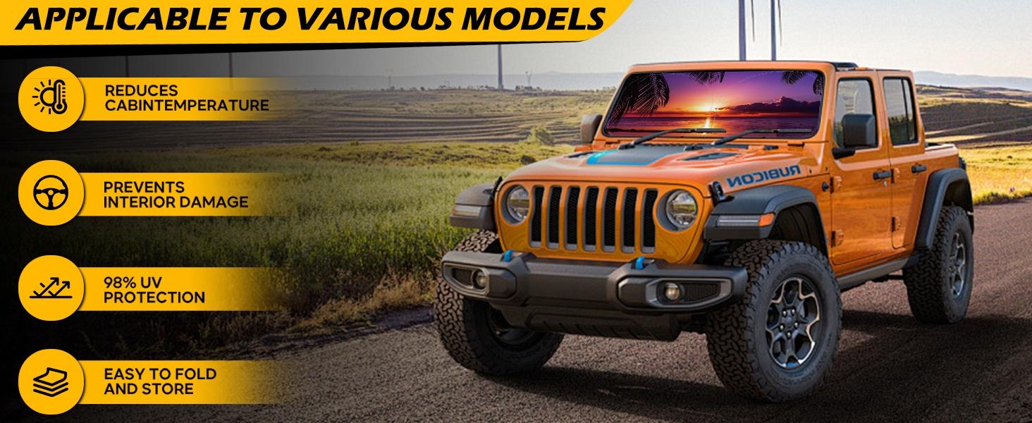 Mechanical Cartoon style Frown Eyes cool Sun Visor Car Windshield Sun Shade UV Block Heat Insulation Reflective Cover Keeps Interior Cool Protects Dashboard Foldable Easy Storage Universal Fit for Car SUV Truck Summer Must-Have