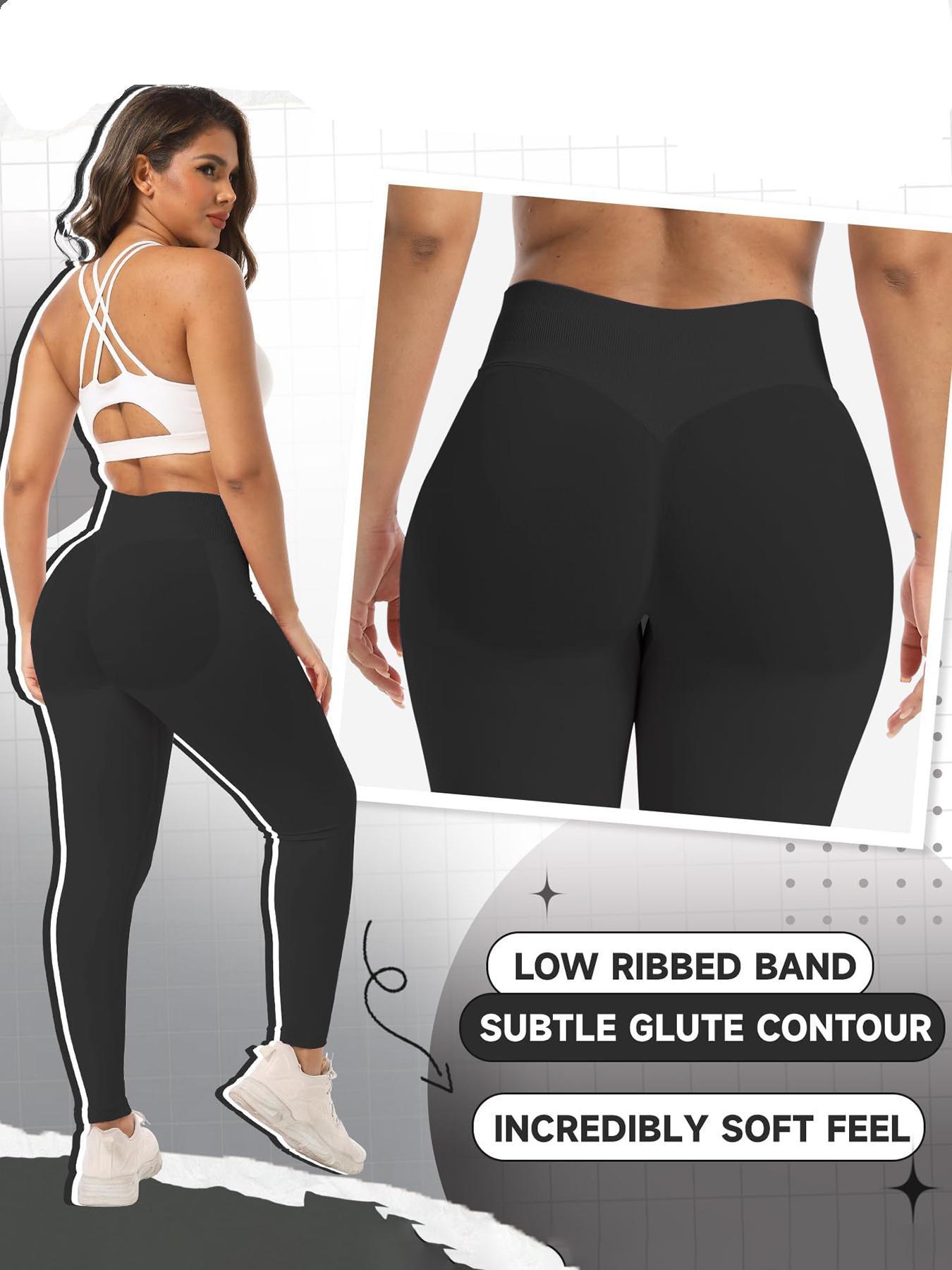 2-piece women's seamless peach-shaped high-waisted yoga leggings with hidden buttock-lifting design High-waisted waist-cinching fitness training sports running leggings Tight-fitting breathable athletic base layer leggings Skinny Yoga Bottoms