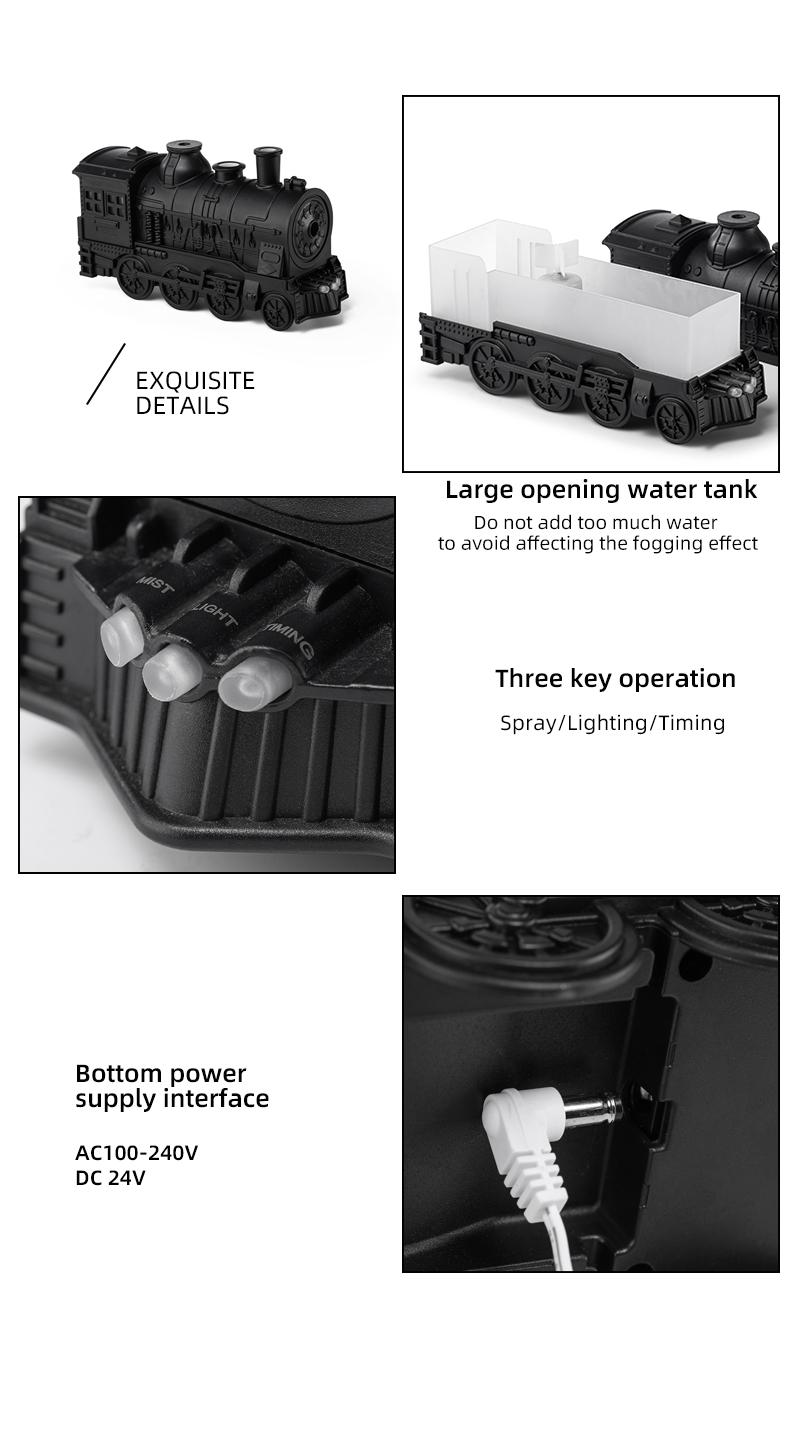 train diffuser Small train aromatherapy machine essential oil diffuser desktop retro ornaments humidifier home large fog remote control