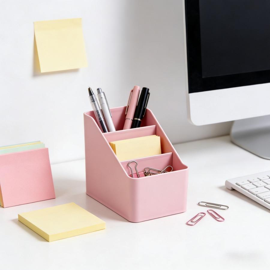 Plastic Desktop Organizer Box, Remote Control Holder & Storage Container, Ideal for Pens, Cards, Phones, Makeup, Office Supplies