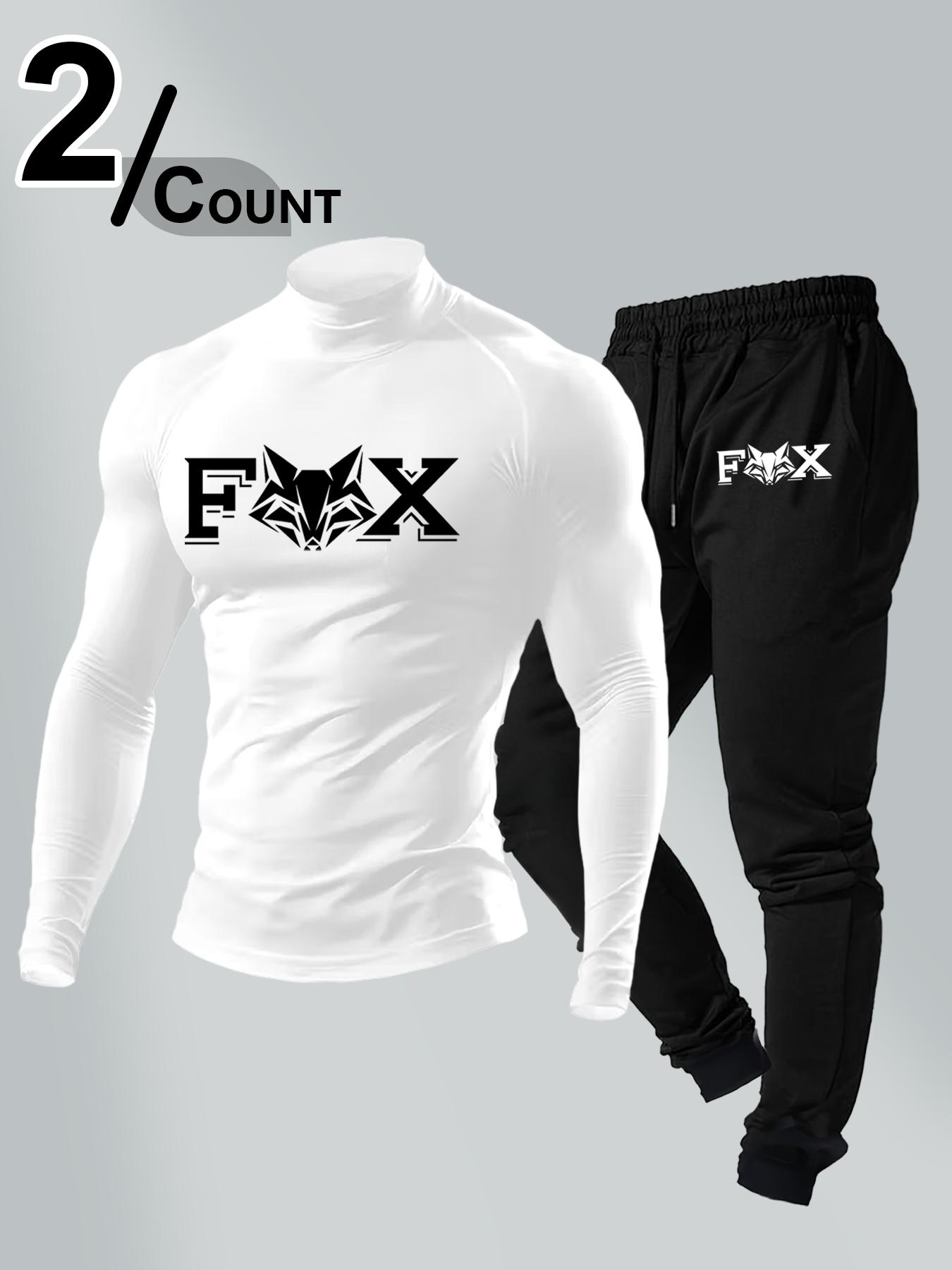 Fox Theme Fitness Gear Set, Fox Pattern Bodysuit & Ankle Cuffs, Muscle Definition, Strength Training Essential, Bold Style