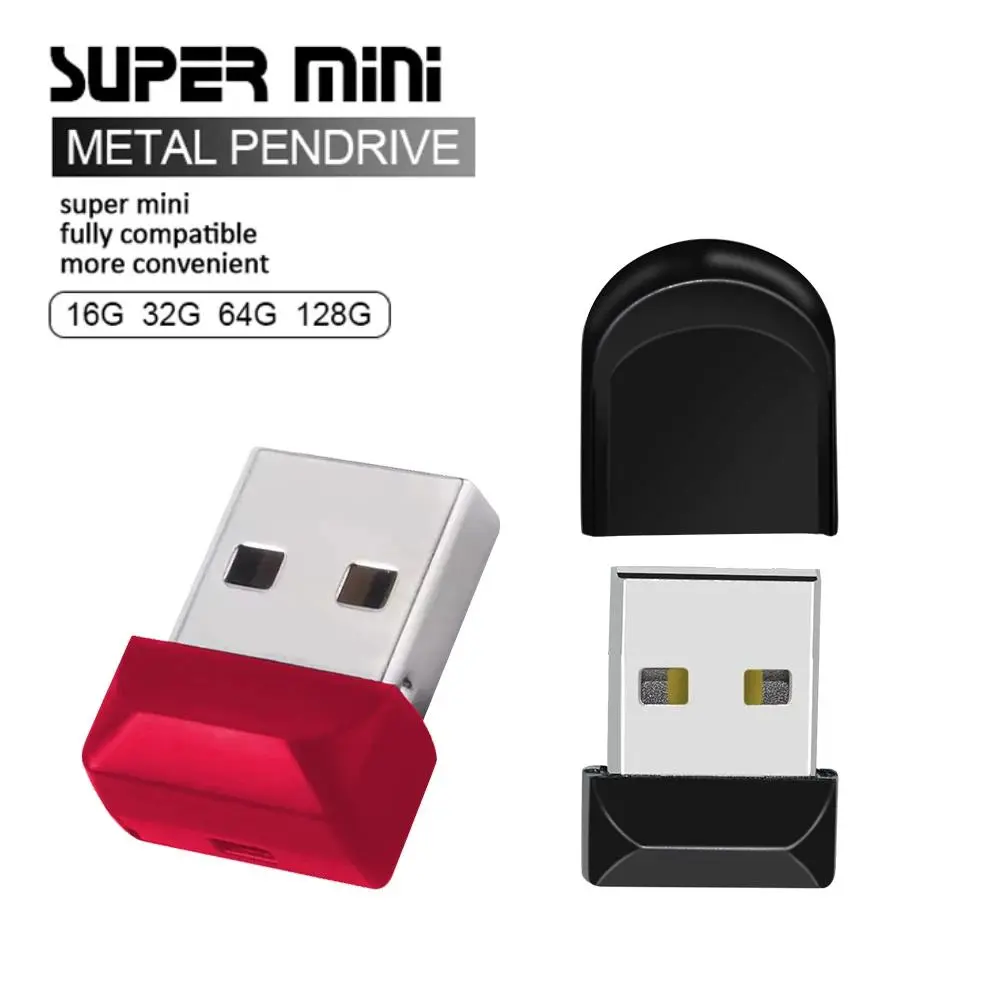 Super Mini USB Flash Drive Waterproof Pendrive 128GB 64GB 32GB 16GB 8GB Real Capacity USB 2.0 Memory Stick Thumbdrive USB Flash