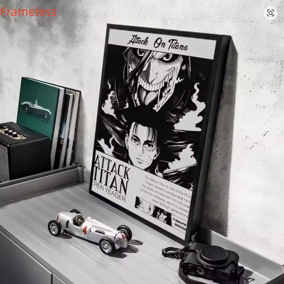 1pc Frameless Classic Anime A_Attack on T_TitanS Poster Decorative Unframed Wall Art Stickers Mural Photo Print for Home Living Room Hallway Decor (25 Styles Available)