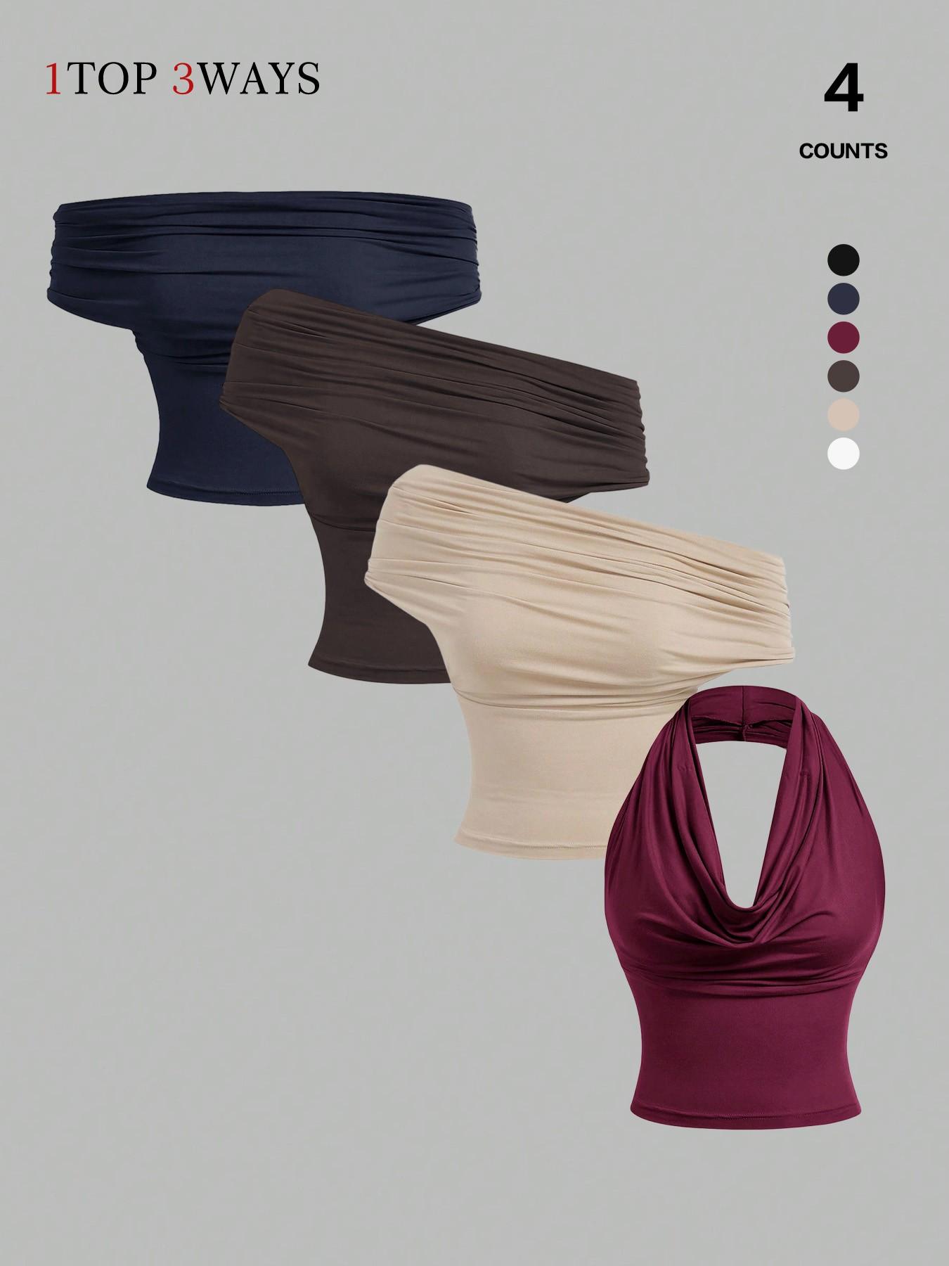 2026 Women's Elegant Solid Color Versatile Halter Neck Top, Stylish & Comfortable Design, Perfect for Casual Wear, Ideal for Everyday Use