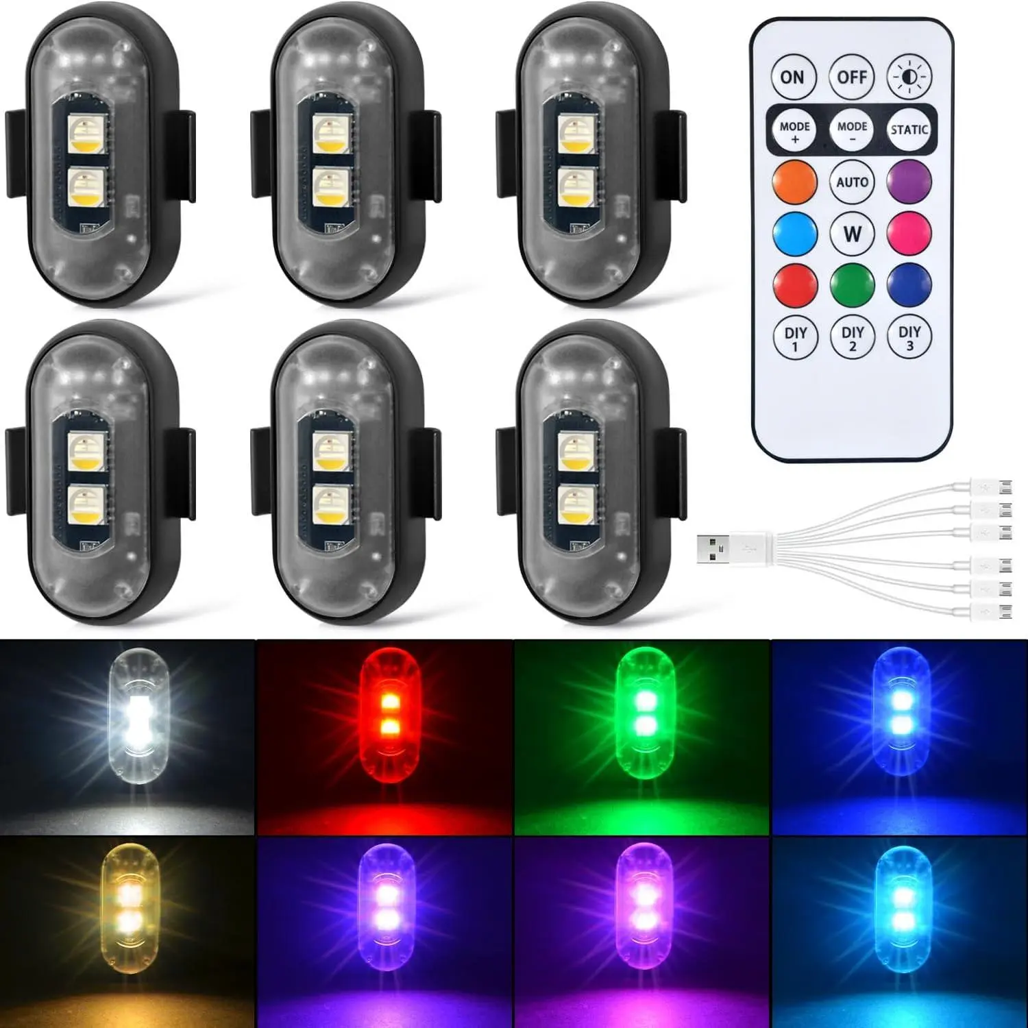 Wireless LED Strobe Lights for Car, Wireless Rock Lights ,Led Strobe Light, Motorcycles, Boats, Camping, Bikes, Drones