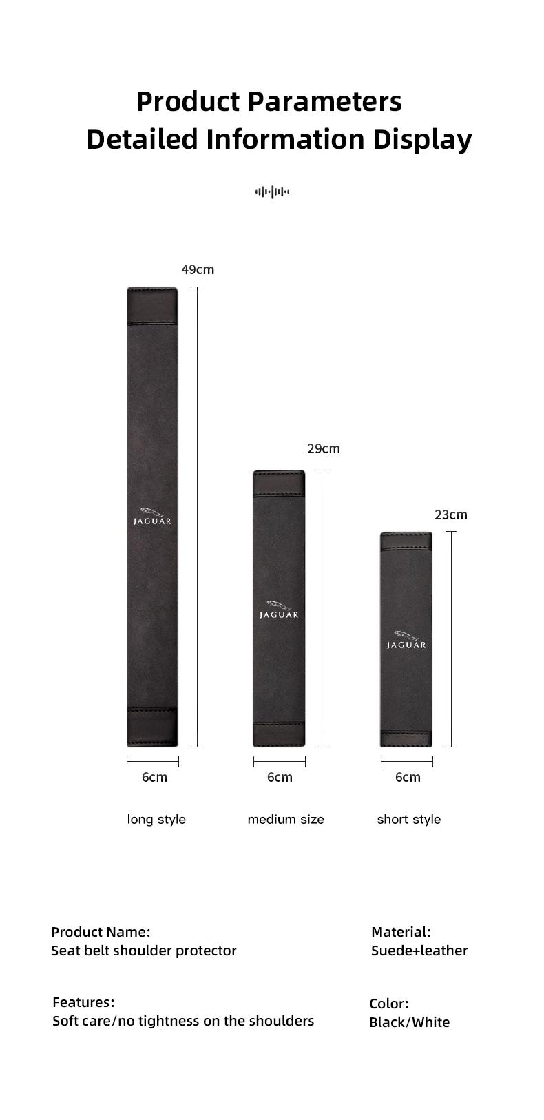 2Pcs Car Seat Belt Safety Shoulder Covers Car Accessories For Jaguar F-Pace F-Type XF XJ XE I-Pace E-Pace XEL XFL S-Type XFR XKR X-Type