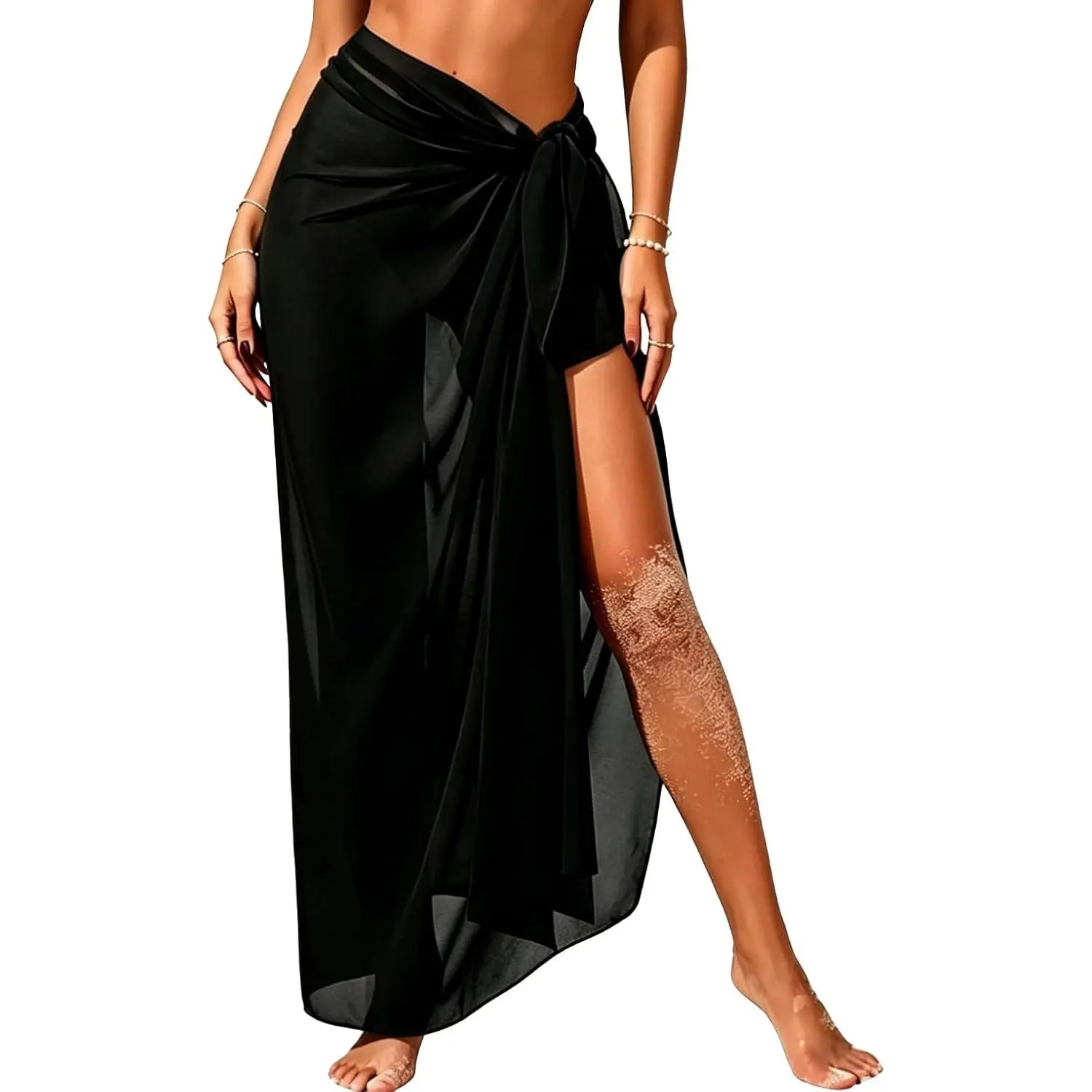 Beach Sarong Wrap Swimsuit Cover Up for Women Long Chiffon Bikini Swimwear Pareo Sheer Casual Beachwear Summer Pool Vacation Outfits 2026Gift