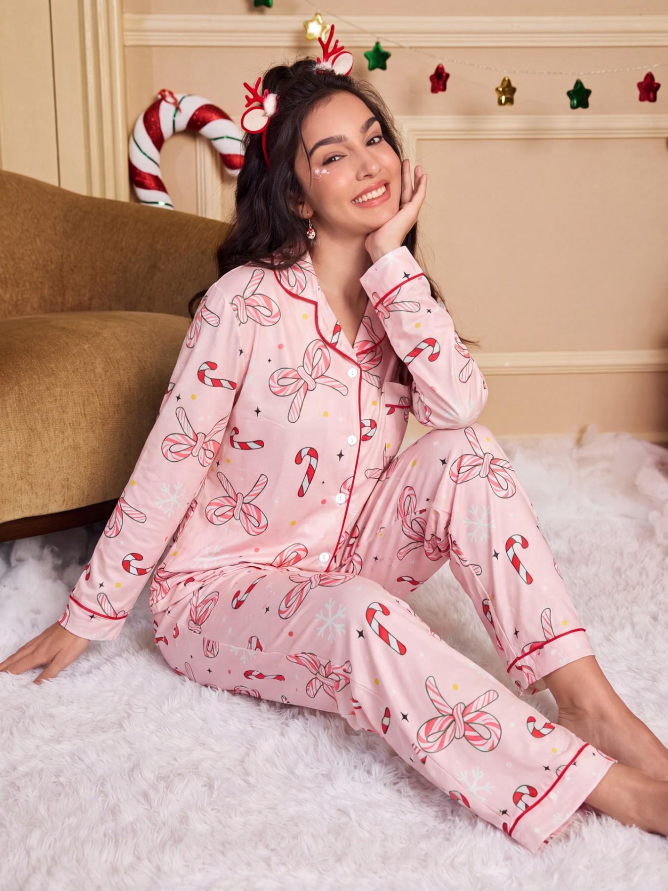 Women's Christmas Pajama Lounge Set, Comfortable Long Sleeve and Pants, Loose-Fitting Casual Home Wear, Fall & Winter Fashion