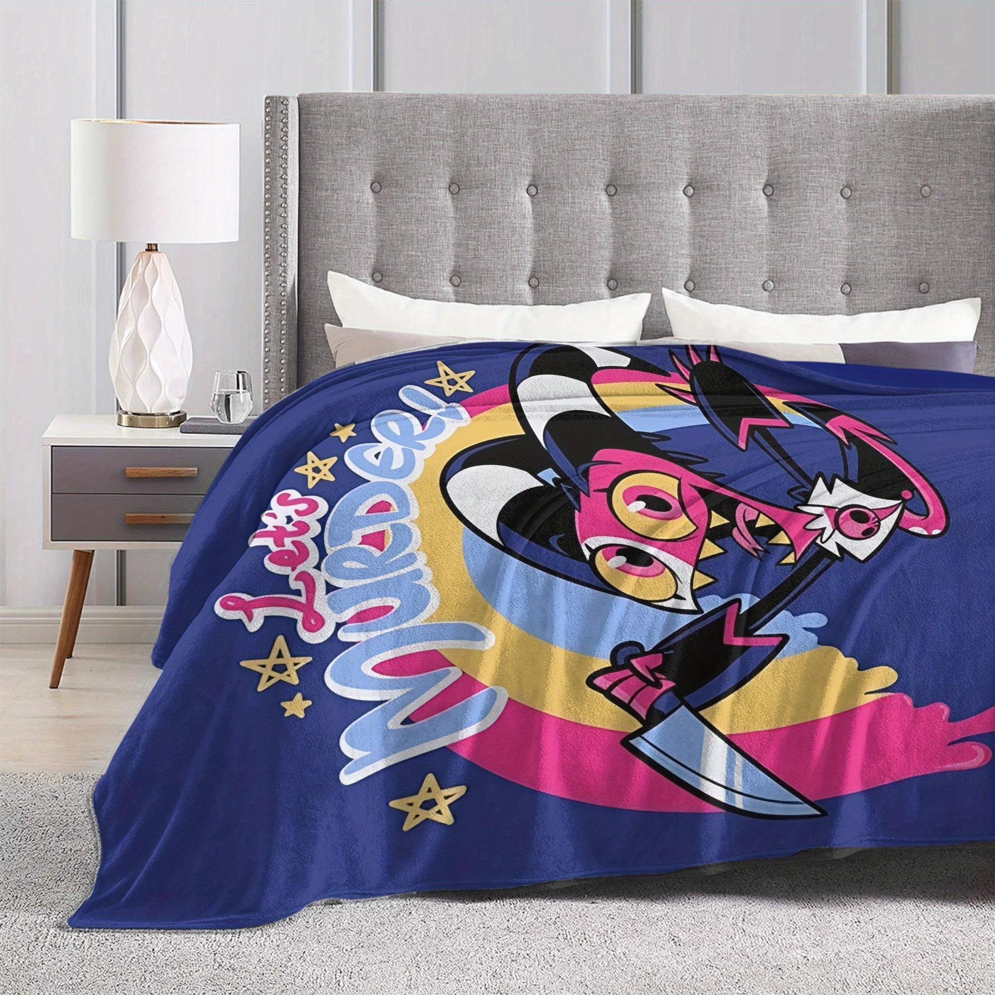 Anime Blitzø pattern printed flannel blanket, microfiber is soft and durable, perfect for travel, office or living room, a gift for anime fans