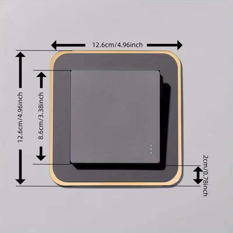 Self-Adhesive Light Switch Surround Covers, Stylish Multi-Color Decorative Light Switch Covers Golden & White/Golden & Black/Golden & Gray Self-Adhesive Trim