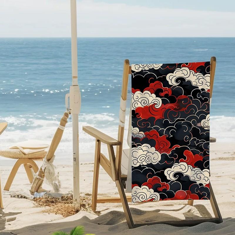 and Cloud Pattern Beach Towel, Quick-Dry Soft Microfiber, Lightweight Sand-Free, Multiple Sizes for Travel, Yoga and Swimming