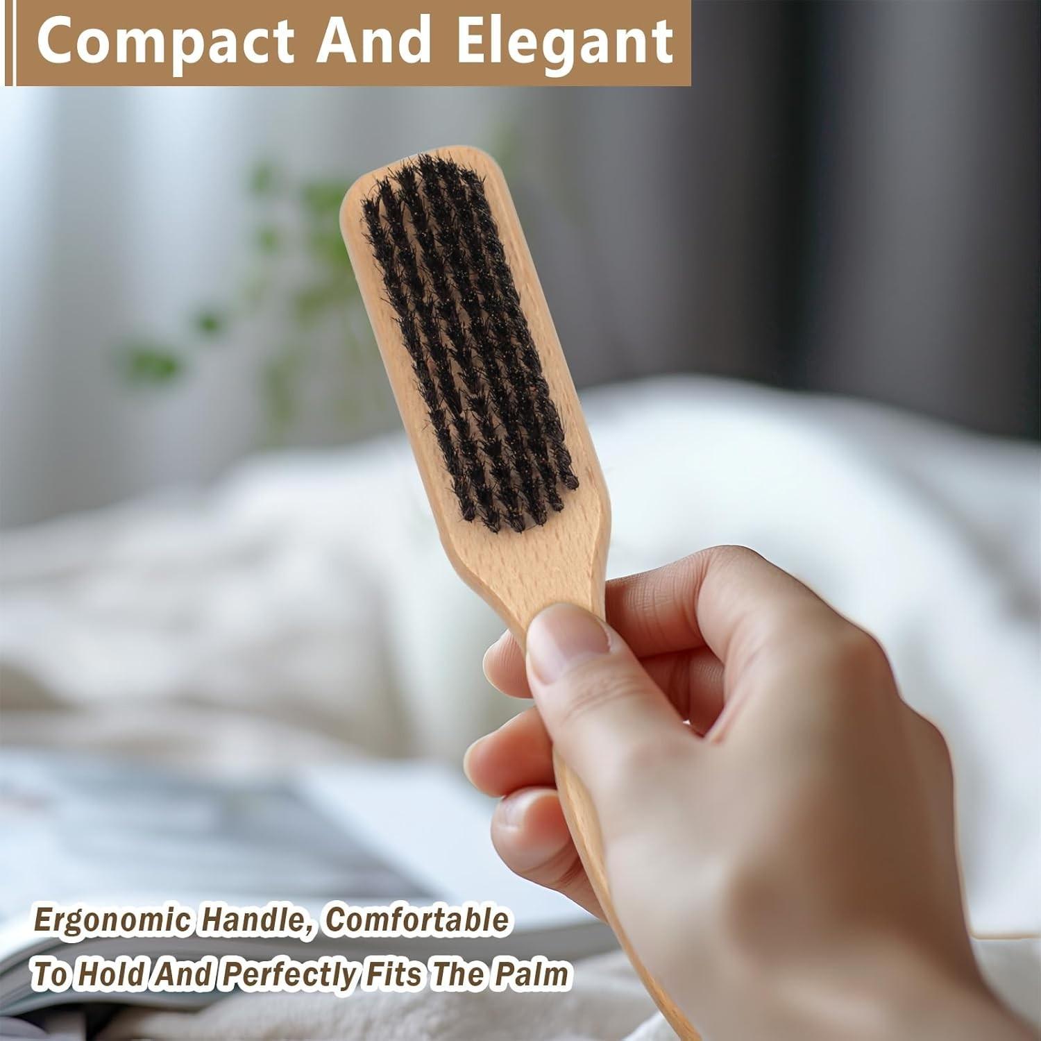 Professional Sleek Hair Brush Styling Kit with Nylon Smoothing Brush, Flyaway Tamer Hairline Brush, Wide Tail Parting Comb & Edge Control Brush – Smooth Hair Polishing, Sectioning & Styling Tool Set for Women and Men, Suitable for All Hair Types