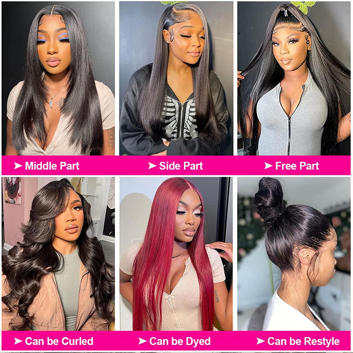 13x6 HD Transparent Lace Front Wigs Human Hair Smooth Pre Plucked For Women Brazilian Straight 13x4 Lace Frontal Wig Human Hair 180% Density TikTokShopBlackFriday