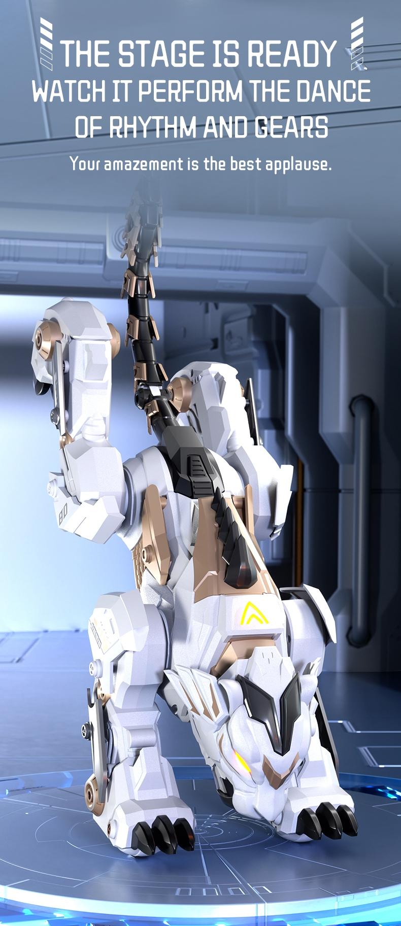 2.4GHz Electric Remote Control Tiger Toy, Smart Mechanical Pet, Dancing Storytelling Mimicry Inversion Programming, Interactive Educational Gift