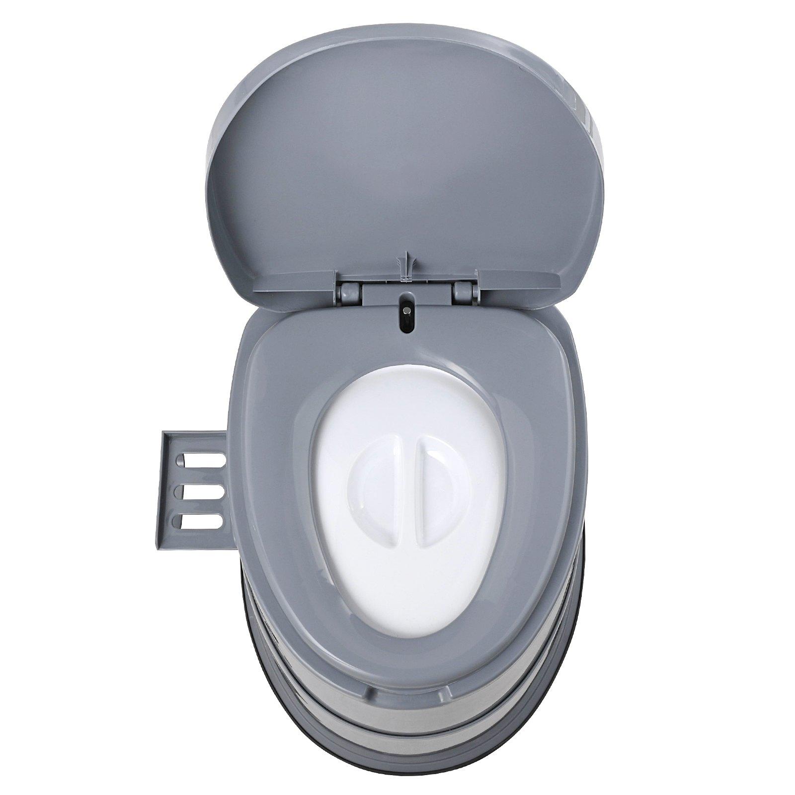 VEVOR Polypropylene (PP Plastic) Portable Camping Toilet, 300 lbs Capacity Porta Potty with 1.3 Gal Detachable Inner Bucket, Removable Washable Paper Holder, Non-Slip Commode, Double Cover, Side Handles, Odorless for Adults/Kids, Camping/Travel VEVOR Polypropylene (PP Plastic) Portable Camping Toilet, 300 lbs Capacity Porta Potty with 1.3 Gal Detachable Inner Bucket, Removable Washable Paper Holder, Non-Slip Commode, Double Cover, Side Handles, Odorless for Adults/Kids, Camping/Travel