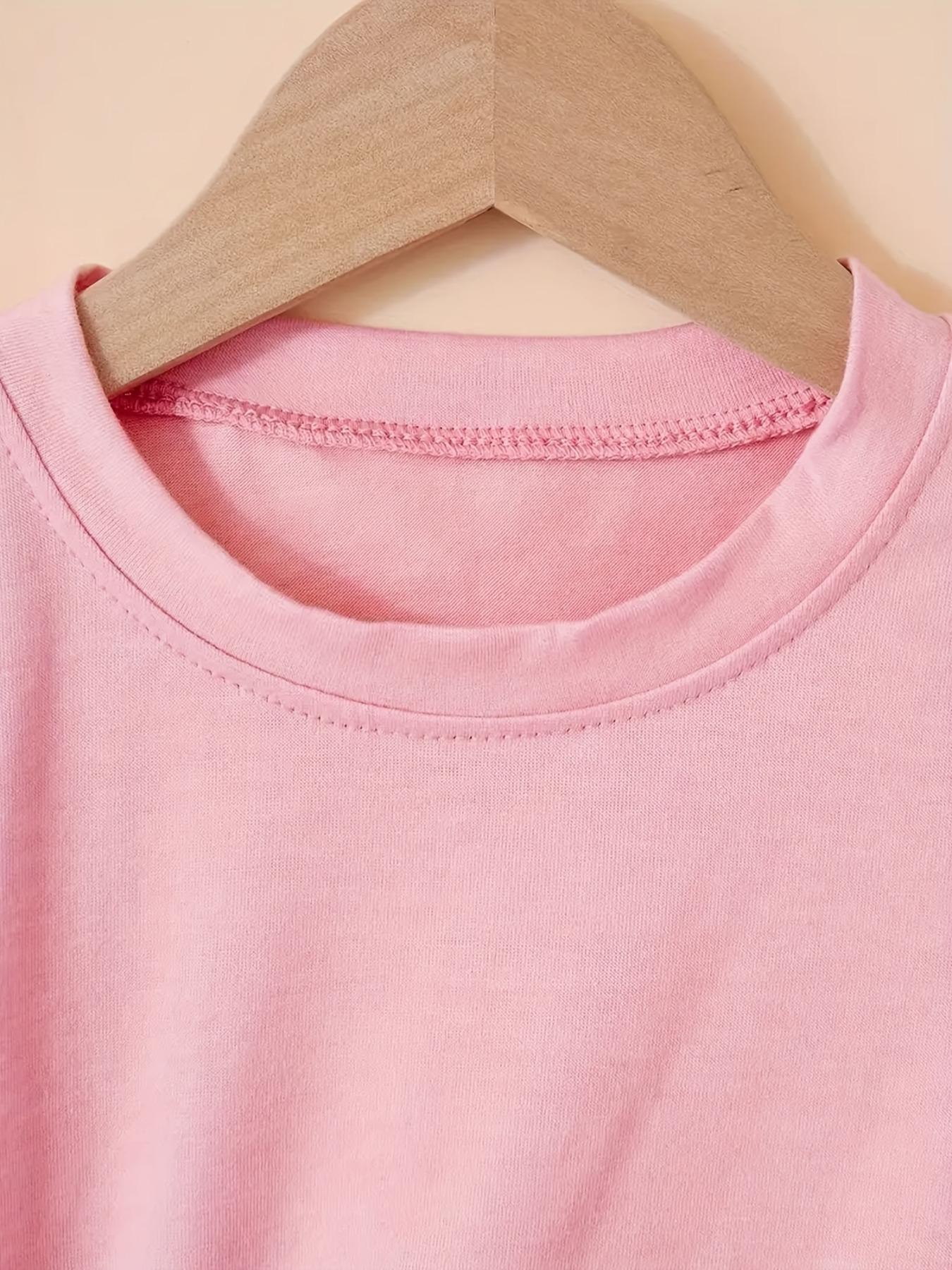 Girls' Kpop Print 2-Piece Set, Casual Sporty Short Sleeve & Bell Bottoms Flare, Comfortable Elastic Waist Pants, Spring Summer, Casual Fashion Set