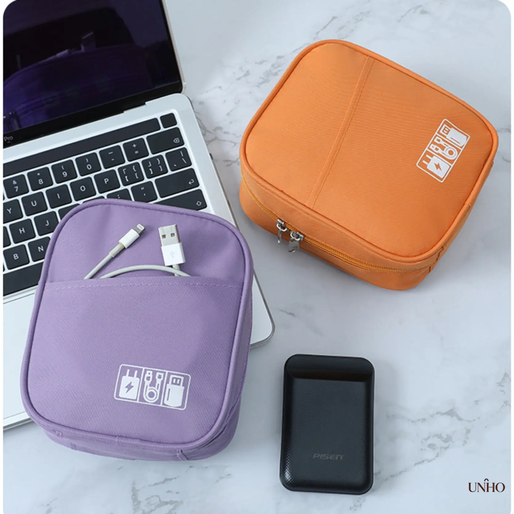 Multifunctional Digital Storage Bag - Lightweight Protective Pouch for Travel Use, Portable Electronics Organizer for Data Cables, Earphones, Power Banks, Fabric