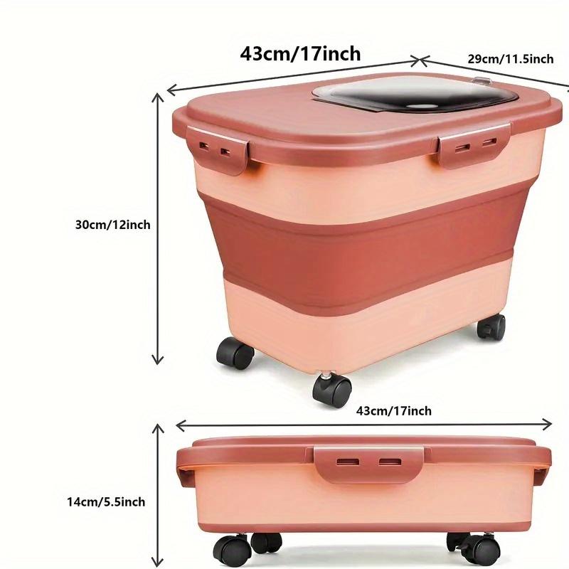 Airtight Rice Storage Container with Wheels & Lid, Large Food Grade Rice Bin, Moisture-Proof Cereal Dispenser for Kitchen Pantry, Flour Grain Storage Organizer
