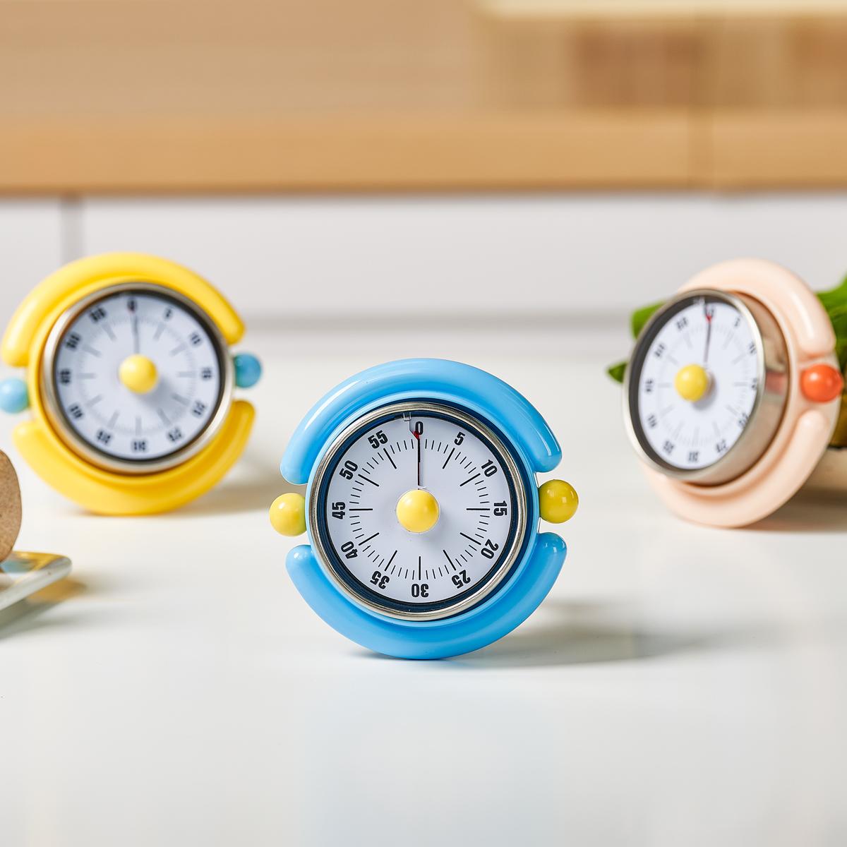 Kitchen Must-Have! Visual, Time Management Timer, 60-Minute Mechanical Magnetic Stainless Steel Timer, Visual Countdown Reminder for Kitchen Cooking & Student, Kitchen Egg Timer