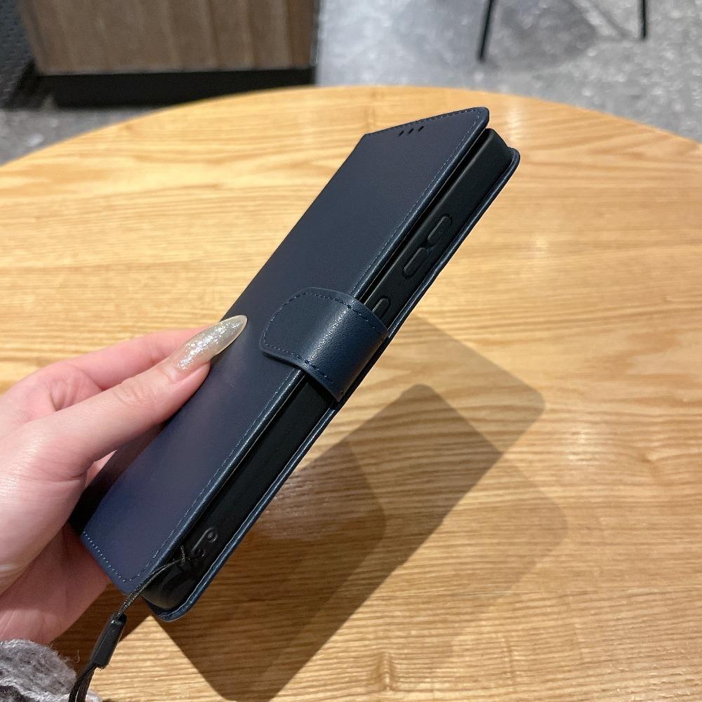 Matte PU Leather Flip Case for Samsung Galaxy – 2-in-1 Magnetic Cover w/ 3 Card Slots + Wallet, Stand Function, Anti-Drop, Lanyard | 5 Colors | Fits S22 Ultra S23 FE S24 Plus S25 EDGE S26 Ultra