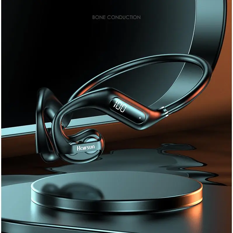 Wireless Neckband Bluetooth 5.3 Earbuds with Air Conduction, Digital Display, Long Battery Life, Fast Charging Port, Stable Noise-Reducing Connection
