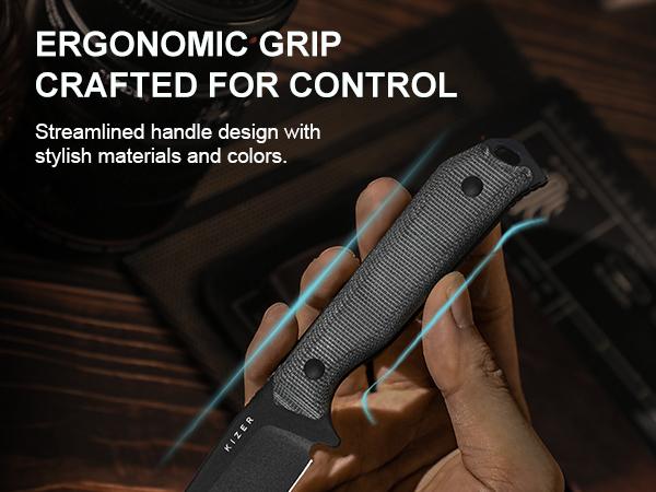 Kizer Begleiter Fix 3V Camping & Hiking EDC Knife 1045 steak  knife camping  knives dailycarry  tool Compact Folding Grip Knife fixed  blade  knife