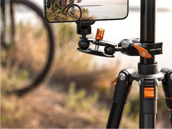【K&F CONCEPT】Camera Clamp Mount, Super Clamp Mount Magic Arm with Two 360° Ball Heads, 1/4" Screw Threads for ARRI Compatible with DSLR, Action Camera, Tripod, Phone for Gopro/Insta360