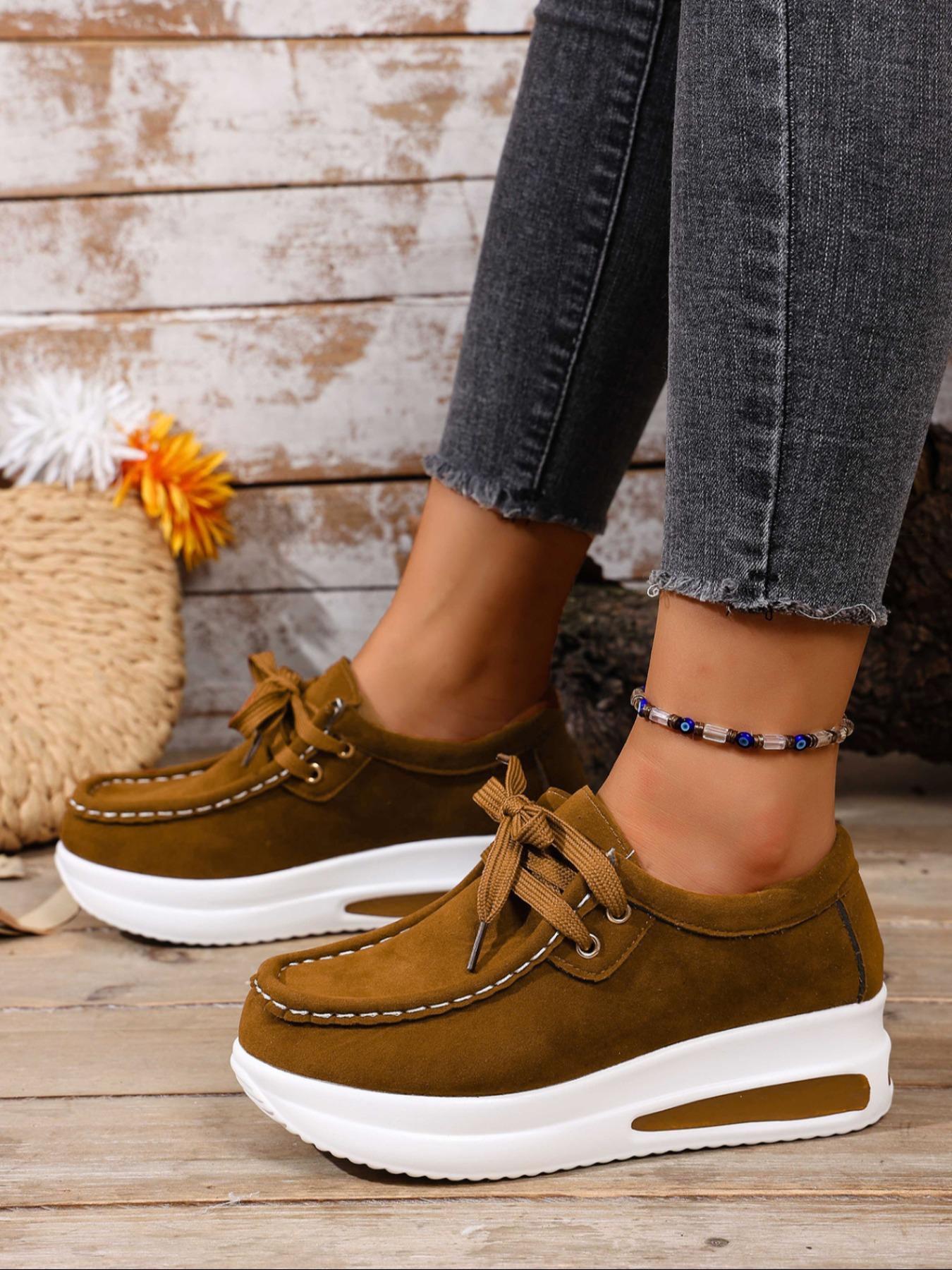 New Lace-Up Thick Sole Casual Athletic Shoes, Sneaker, Trainer, Sports Shoes, Comfortable Versatile Design, Eye-Catching Style, Perfect for Daily Wear & Outdoor Activities, Walking Shoes, Footwear