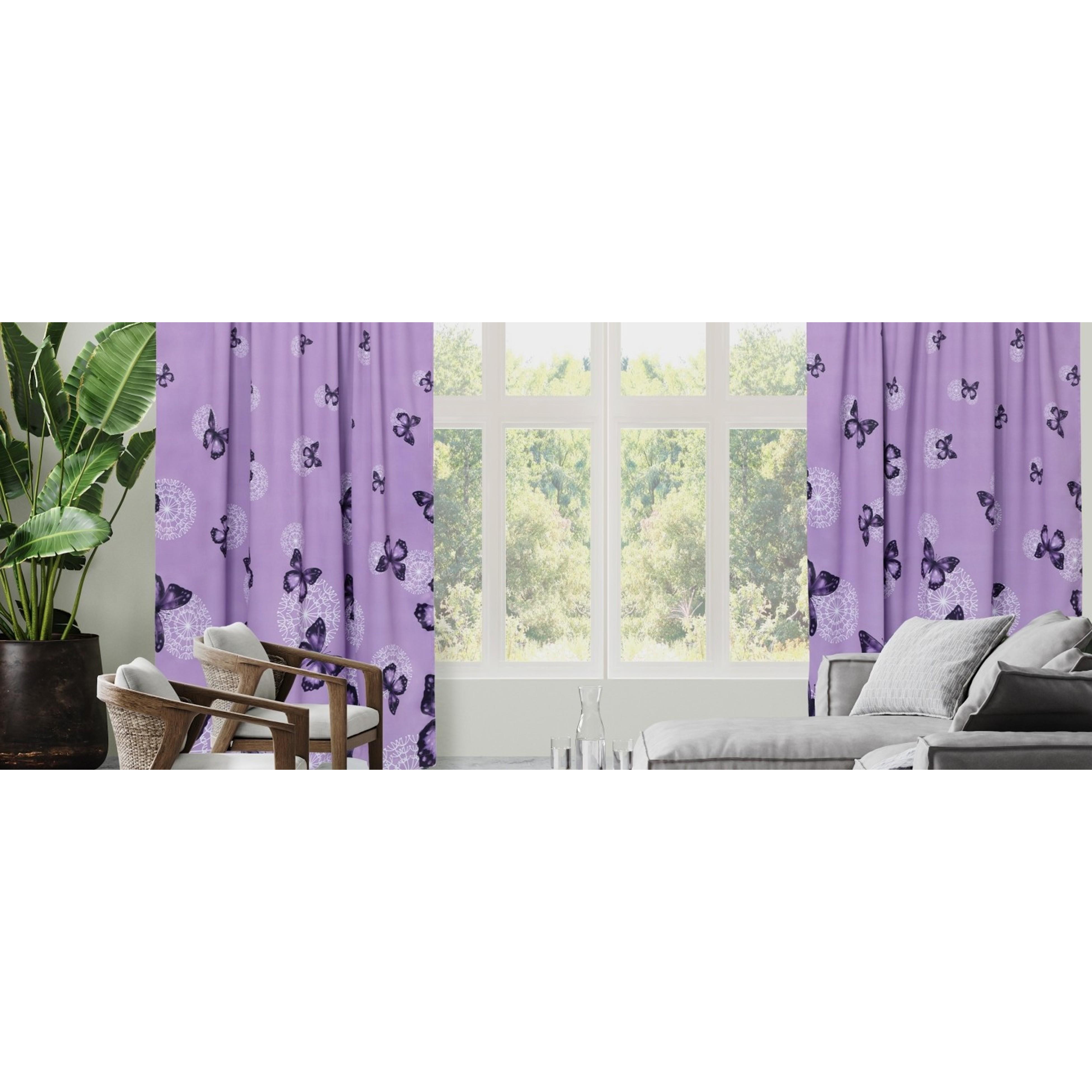 Bed in A Bag Full/Queen Size 8 Pieces, Purple Butterfly All Season Bedding Comforter Bed Set with Pillow Shams, Flat Sheet, Fitted Sheet, Bed Skirt, Pillowcases