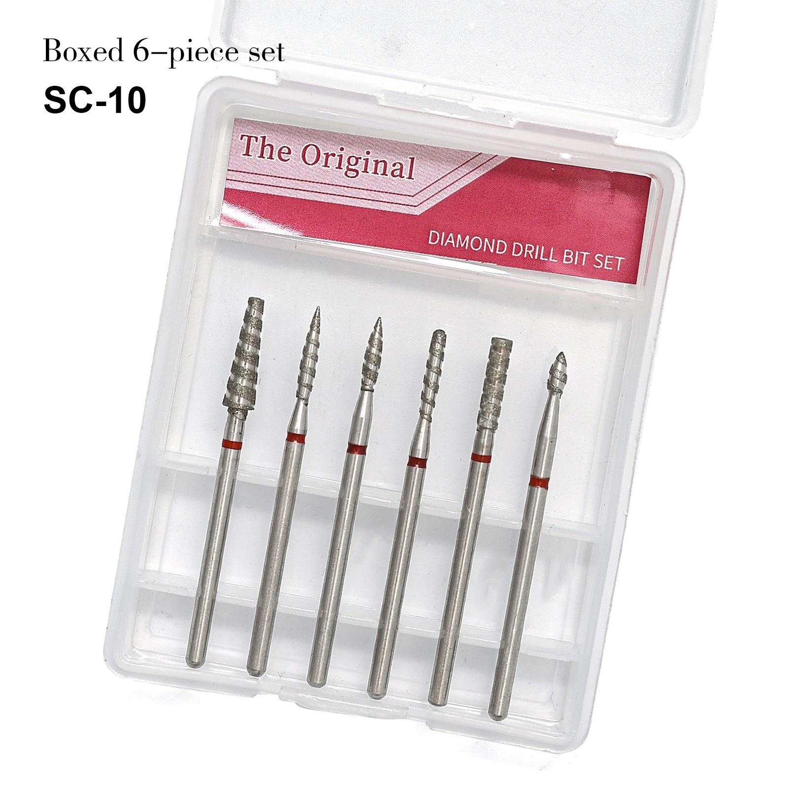 6Pcs/set Nail Drill Bits Set Nail Bits For Nail Drill Professional Diamond Drill Bit Set Electric Cuticle Rotary Manicure Nail Drill Bits Pedicure Grinding Head Sander Tools For Acrylic Gel Nails Home Salon Diy Manicure