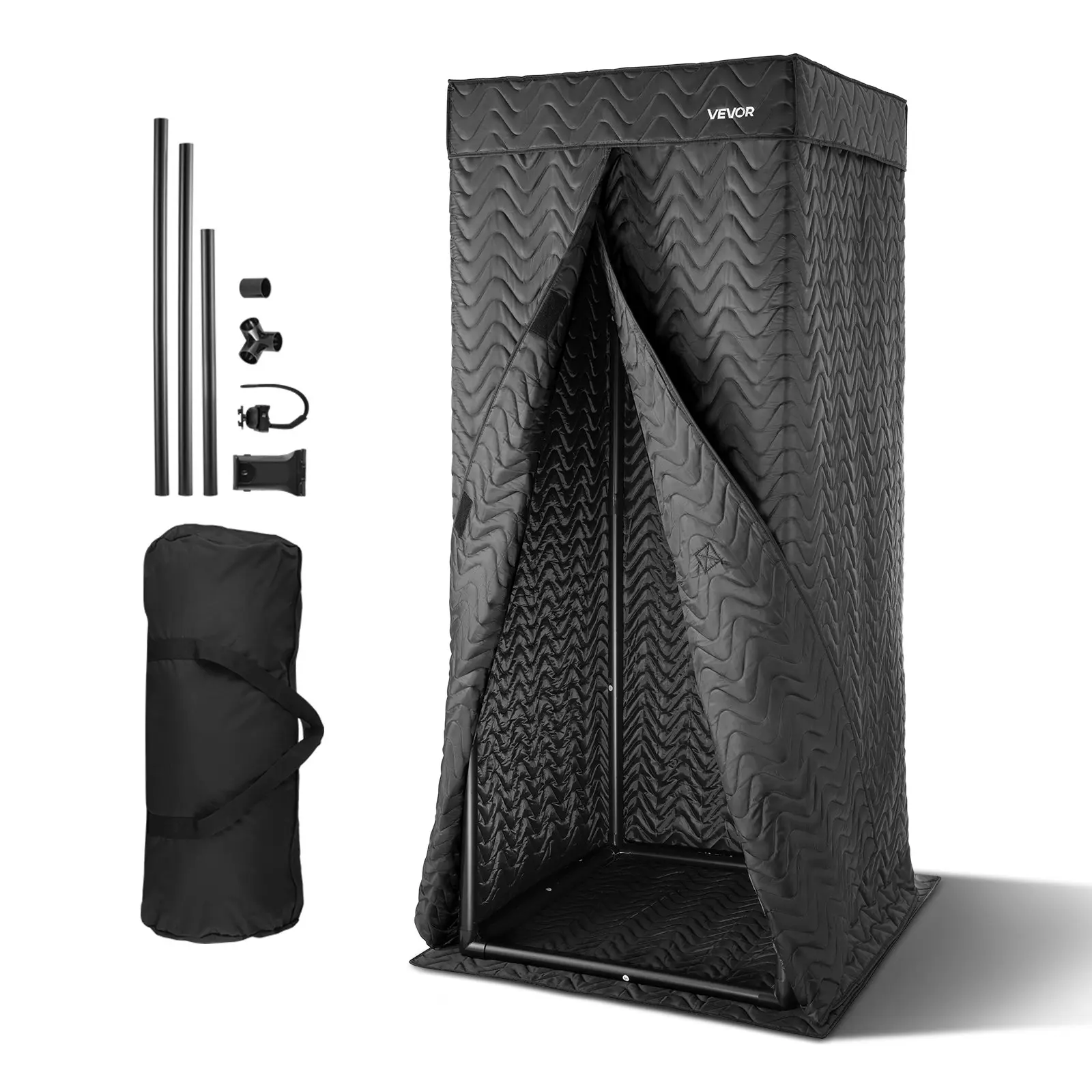 VEVOR Portable Vocal Recording Booth - 6.56 ft, Oxford & Cotton Fabric, Echo-Free, with Travel Bag for Voiceovers