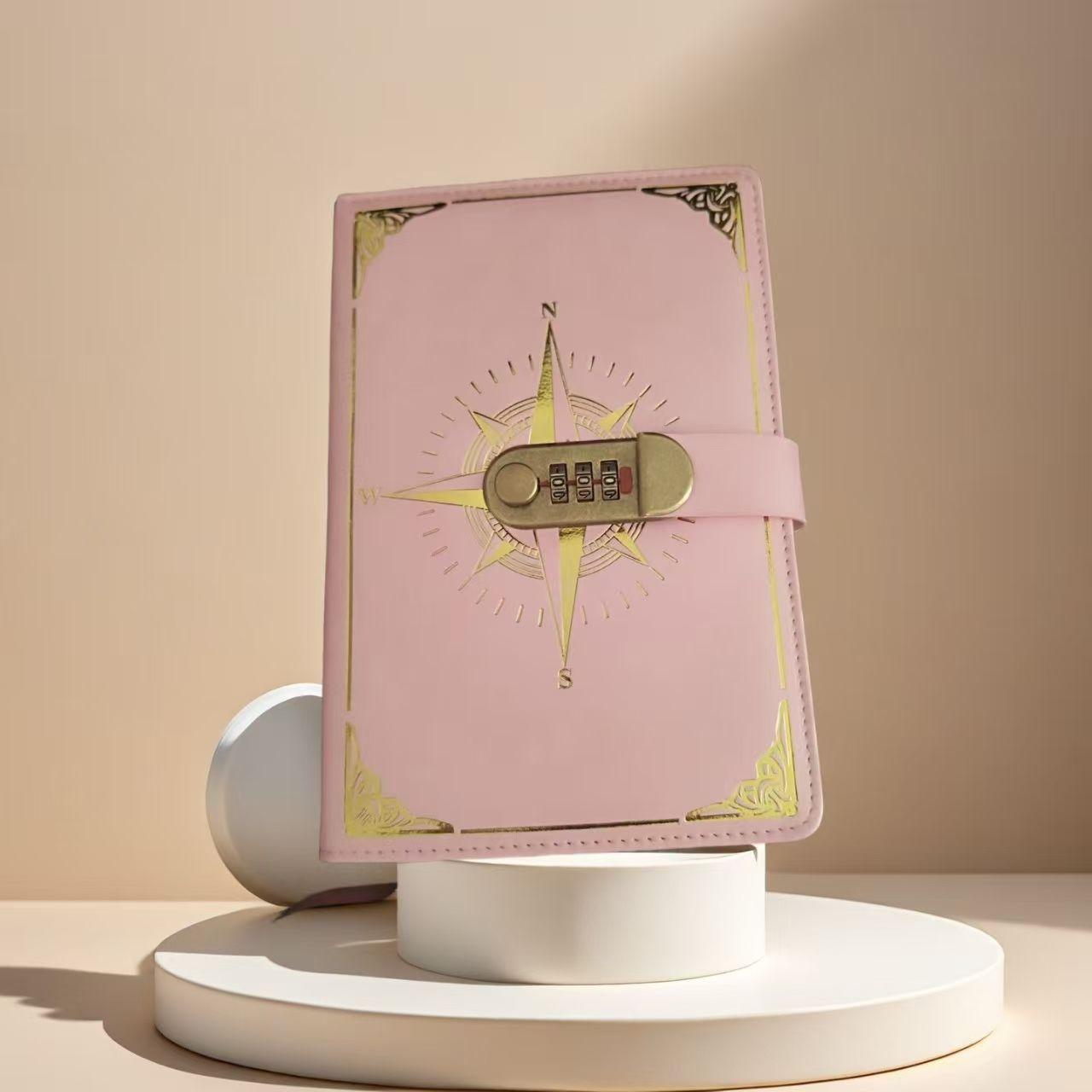 A5 Vintage Lockable Password Notebook, Minimalist Student Creative Journal, Adjustable Password, Privacy Protection, Retro Design