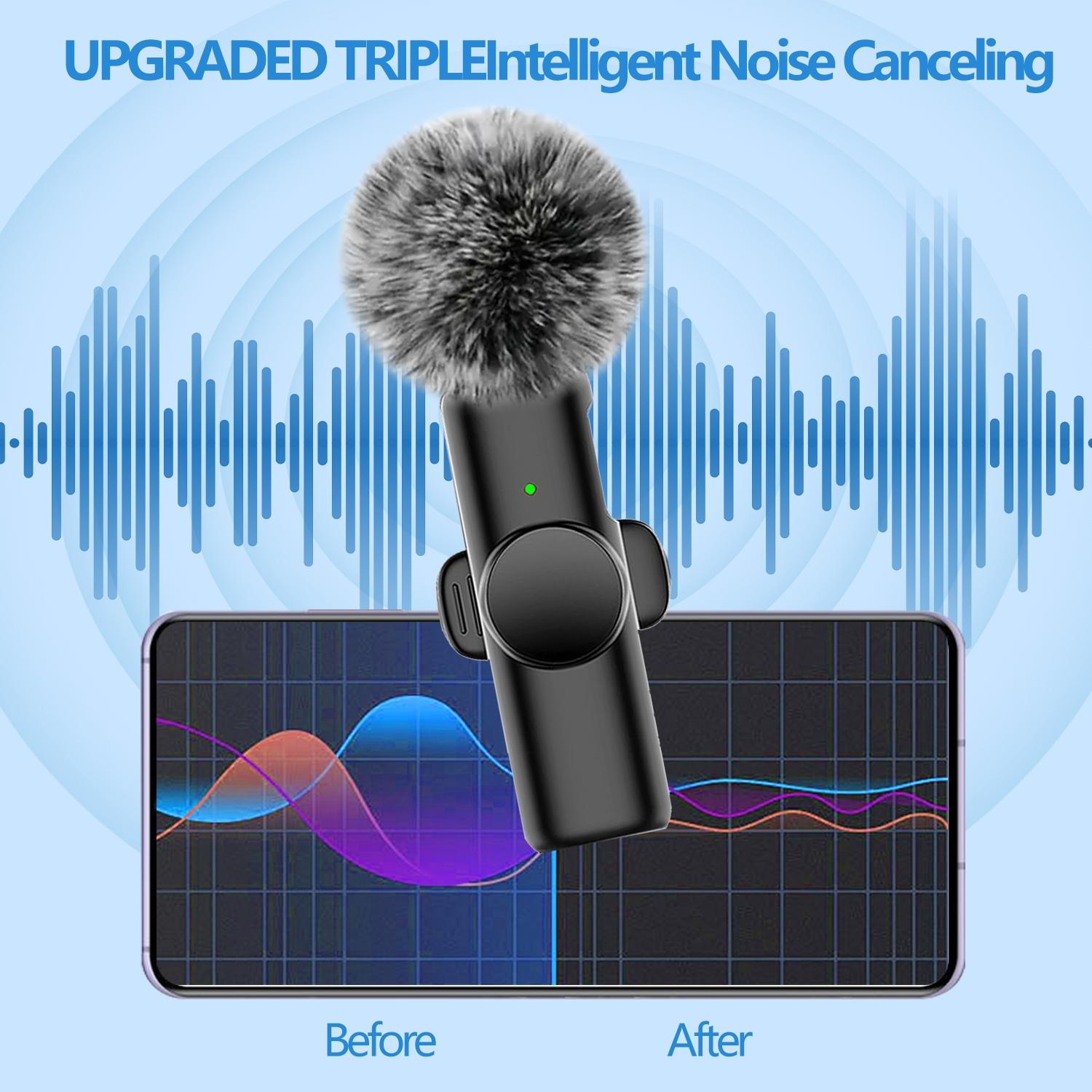 Wireless Lavalier Microphone with Noise Reduction Cover Plug-Play Professional Noise Reduction Recording Clip Mic Plug-Play for Video Recording Interview Podcast Wireless Mic for PC, IOS, Andriod, Record Vlogs, Live Stream, Receiver Wireless Lavalier Microphone with Noise Reduction Cover Plug-Play Professional Noise Reduction Recording Clip Mic Plug-Play for Video Recording Interview Podcast Wireless Mic for PC, IOS, Andriod, Record Vlogs, Live Stream, Receiver