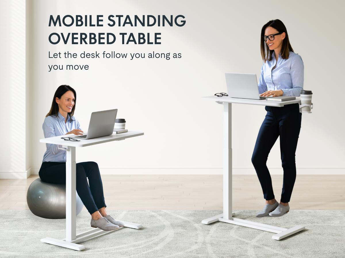 【SummerVibes】H7 Mobile Adjustable Bedside Table, Standing Desk with Wheels, Rolling Laptop Desk Cart & Portable Computer Workstation for Hospital, Home Office, Bedroom, Living Room, Dorm, and Small Spaces, Reading Studying, Gas Spring tiktokshopspringglow 【SummerVibes】H7 Mobile Adjustable Bedside Table, Standing Desk with Wheels, Rolling Laptop Desk Cart & Portable Computer Workstation for Hospital, Home Office, Bedroom, Living Room, Dorm, and Small Spaces, Reading Studying, Gas Spring tiktokshopspringglow