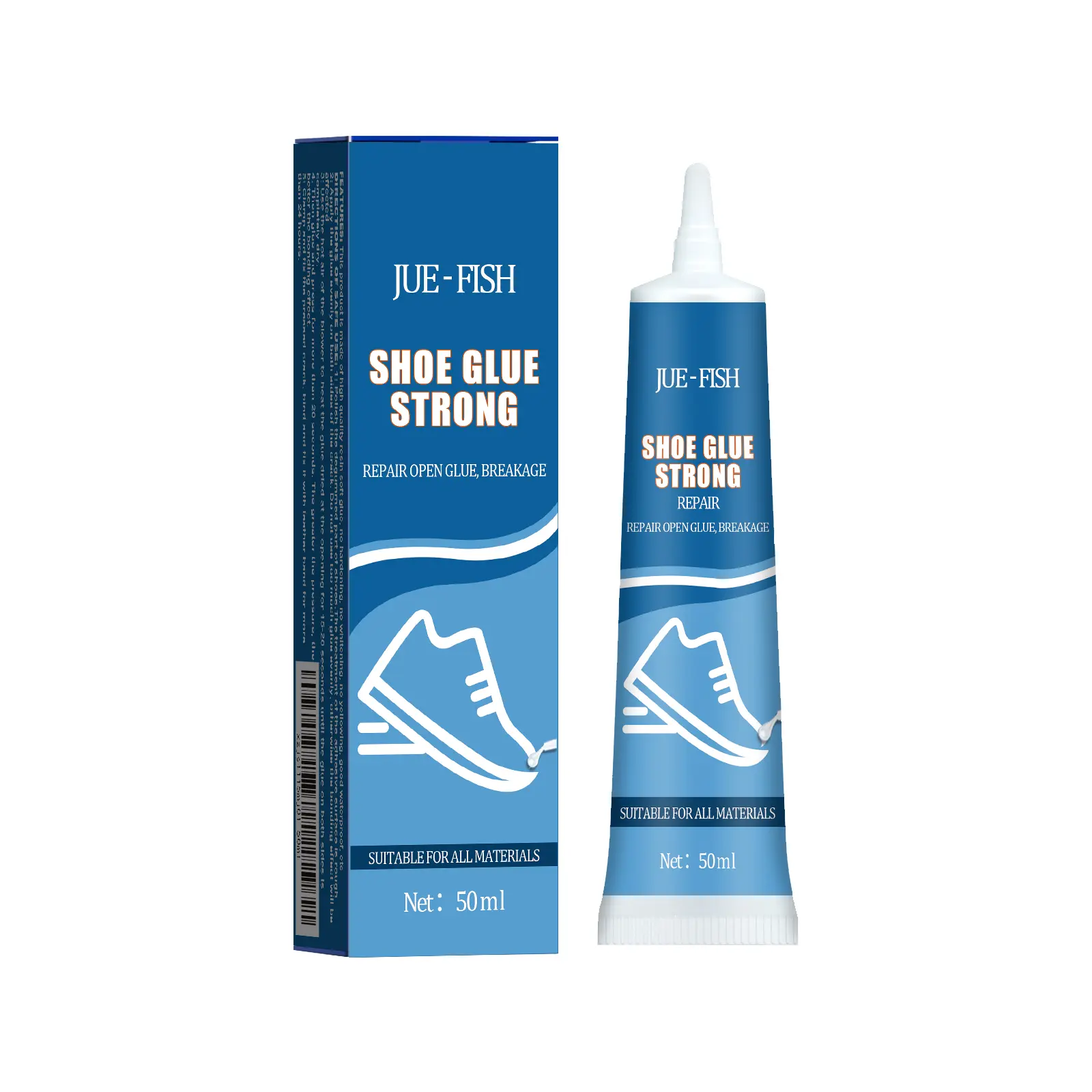 Jue-Fish Strong Multi-Purpose Waterproof Polyvinyl Resin Adhesive - Fast Cure for Sports Shoe Repairs, Footwear Fixes in Sports & Outdoor Scenarios