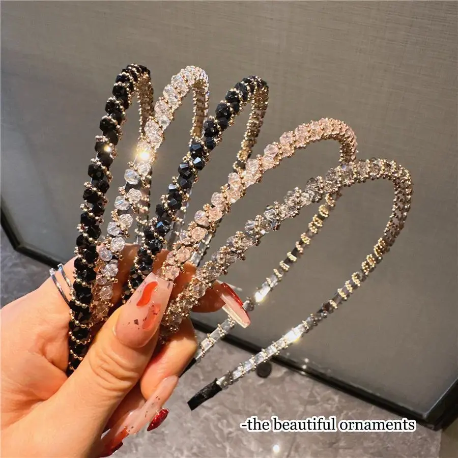 5Pcs Rhinestone Zigzag Headbands Set, Glittering Bling Hair Hoops for Women & Girls, All-Match Fashion Hair Accessory for Daily, Party & Travel, Perfect Gift Choice