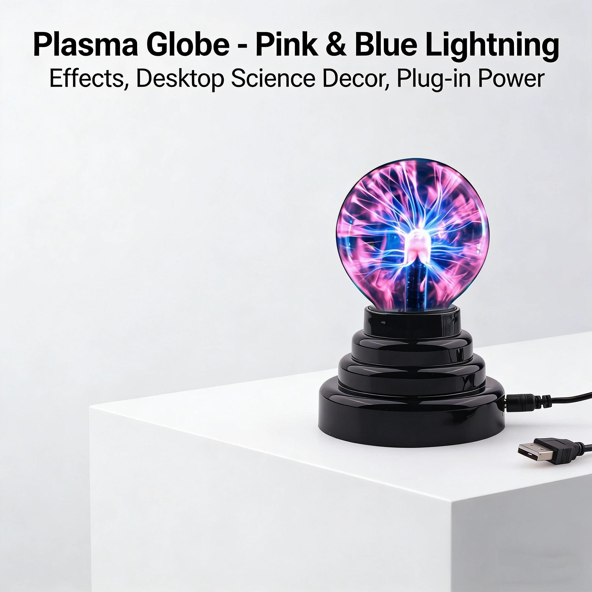 USB Magic Static Ion Ball Lamp, Touch Plasma Ball Night Light, Atmosphere Lighting, USB Powered, Ideal for Bedroom Living Room, Birthday Gift
