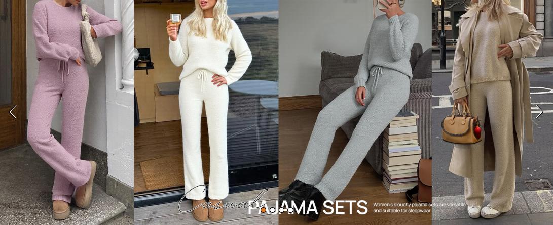MEROKEETY Womens Pajama Sets 2025 Fall Lounge Sweater Set Cute Fuzzy Fleece 2 Piece Long Sleeve Cozy Winter Pj Outfits
