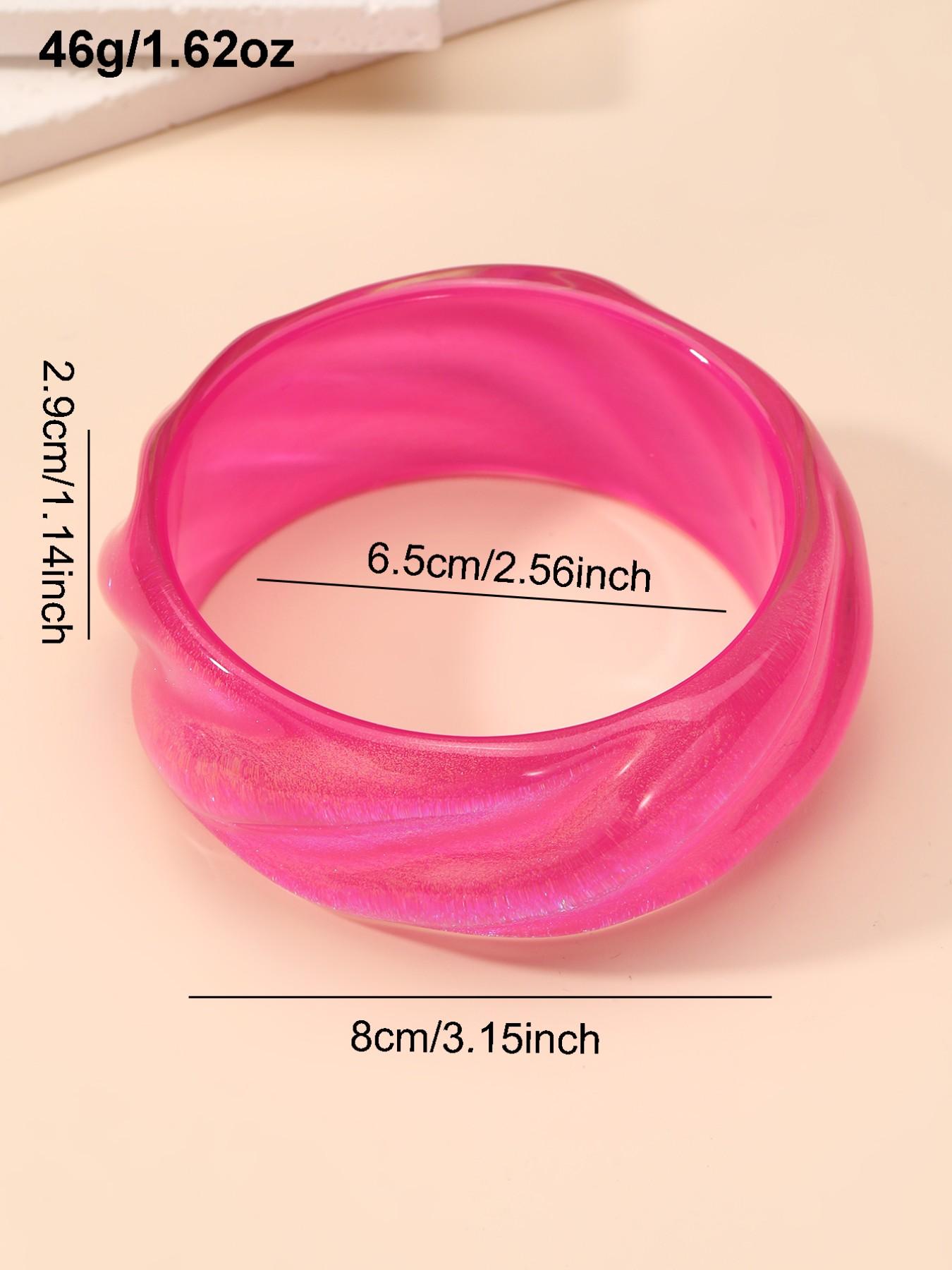 6-Piece Gradient Resin Stackable Bracelets, Summer Vibes, Perfect for Crop Top, Trendy Layered Jewelry Set, Bracelet Sets