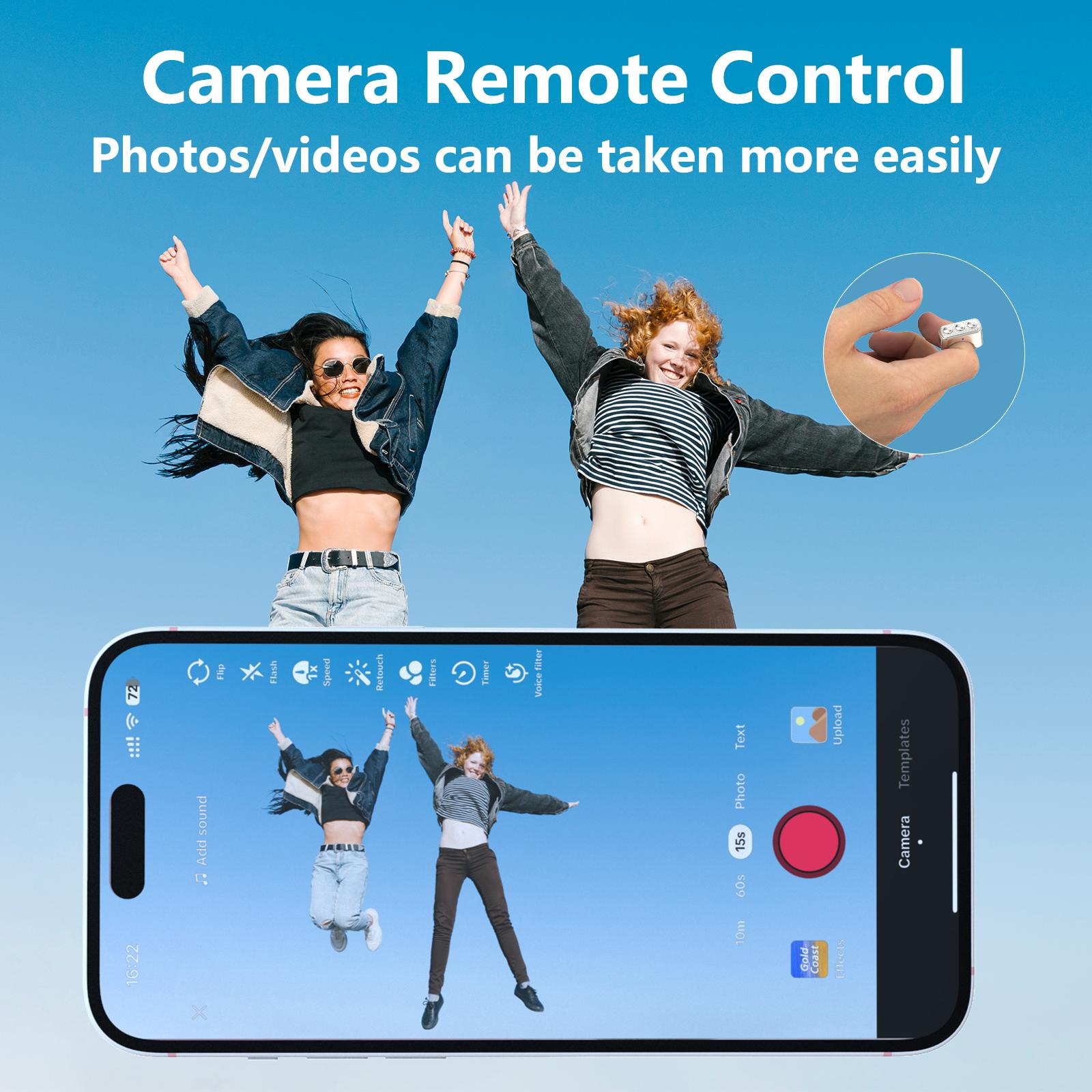 Xring Scrolling Ring Bluetooth Remote Control with A Phone Stand,Remote for Selfie,Video Record,Music Control,ebook for iPhone,iPad,Android,Smartphone